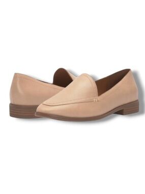 Lucky Brand Women’s Fiana Leather Loafers Shoes Dusty Sand Beige Nude Preppy